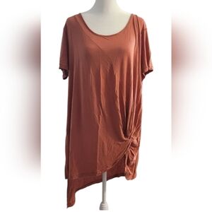 Free People | We The Free Burnt Orange Asymmetrical Tie-Waist Tee – Size M
